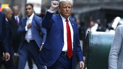L'ex-président des Etats-Unis Donald Trump, à New York, le 11 janvier 2024. (JOHN LAMPARSKI / AFP)
